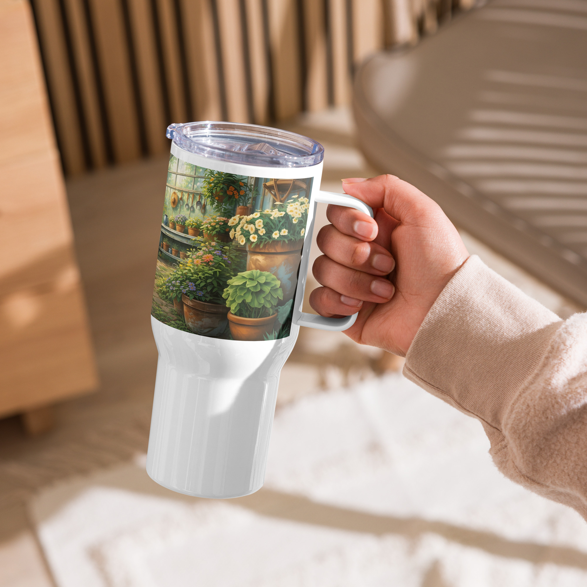 Greenhouse Adventure Travel Mug with Handle - Image 3